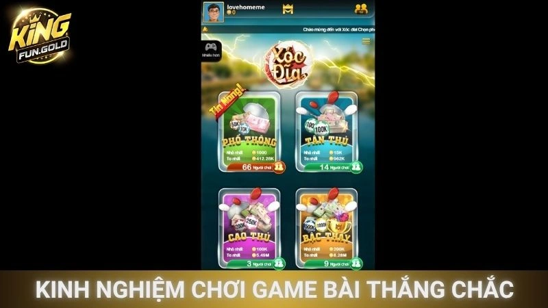 Kinh nghiệm chơi game bài Kingfun thắng chắc