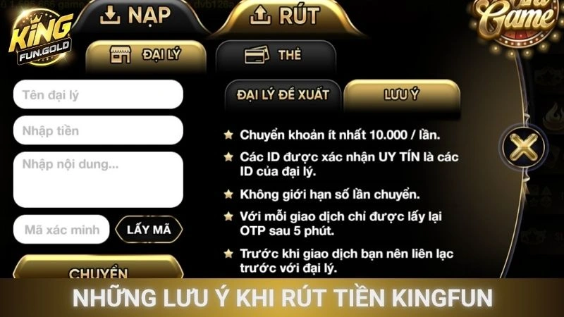 Hướng Dẫn Rút Tiền Kingfun - Thao Tác Nhanh Chóng Với 3 Phút 3 Những lưu ý quan trọng khi rút tiền Kingfun